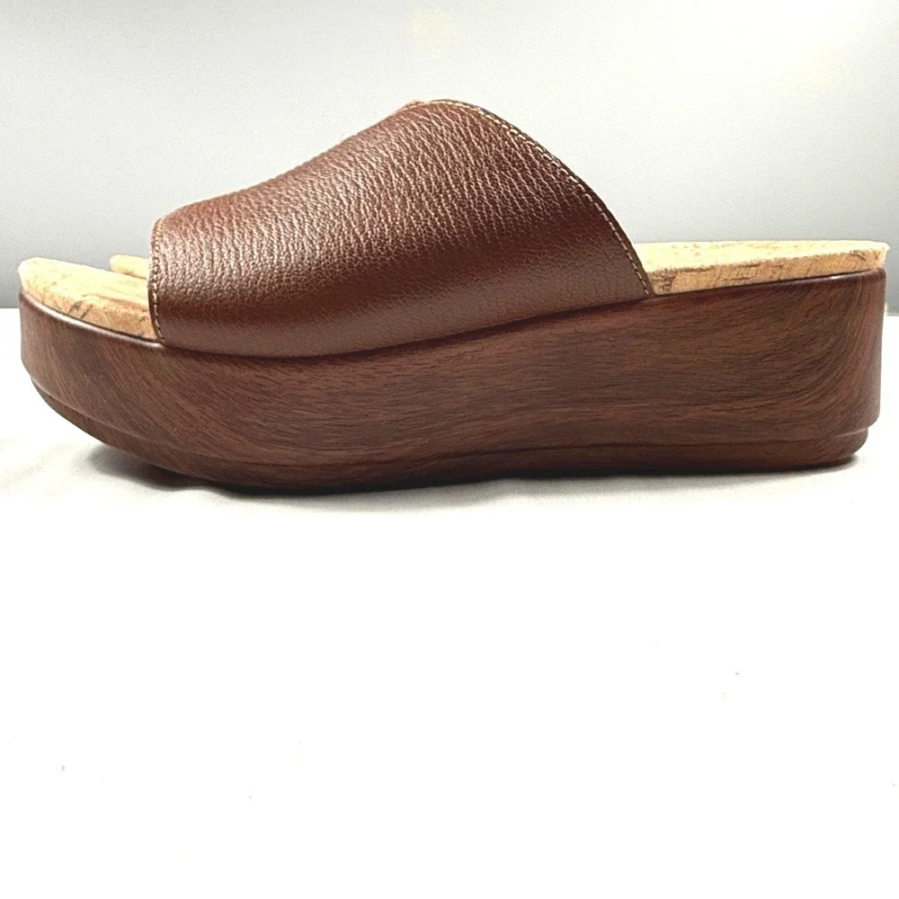 Alegria Triniti Comfort Platform Wedge Sandal In Brown Sz 38 US 7.5 NWOT‎